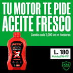 Aceite MTX 20W-50 Mineral L. 180 — Cambio cada 2,000 km en Honduras