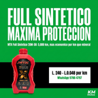 Aceite MTX 20W-50 Full Sintético L. 240 — más económico por km que mineral