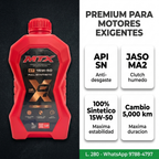 Aceite MTX 15W-50 Full Sintético — premium para motores exigentes