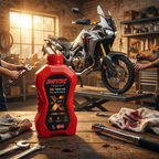 Aceite MTX 10W-40 Full Sintético en taller con moto moderna